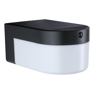 Paulmann 95747 - LED/2,3W IP44 Solcellsvägglampa med sensor CALYNE 3,7/230V 4000 mAh svart