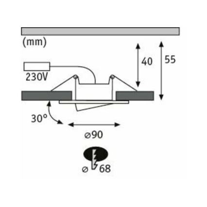 Paulmann 99991 - KIT 3xLED/6W IP65 Badrum infälld lampa CALLA 230V