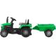 Pedal tractor med en cart svart/grön