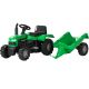 Pedal tractor med en cart svart/grön