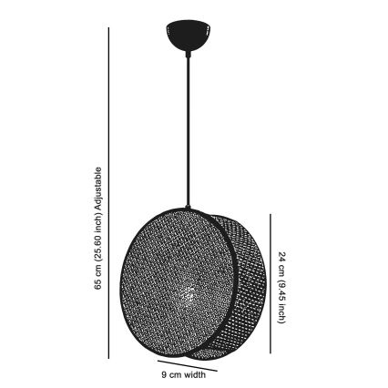Pendel med kabel DRUM 1xE27/60W/230V krämvit