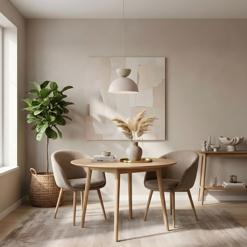 Pendel med kabel NEVIS 1xE27/15W/230V Ø 29 cm, krämfärgad