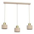 Pendel med kabel PARKLA 3xE27/15W/230V beige/guld