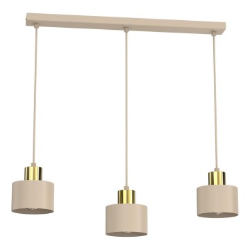 Pendel med kabel PARKLA 3xE27/15W/230V beige/guld