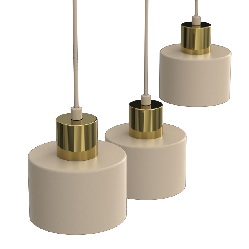 Pendel med kabel PARKLA 3xE27/15W/230V beige/guld