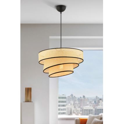 Pendel med sladd COUPER 1xE27/60W/230V beige/svart