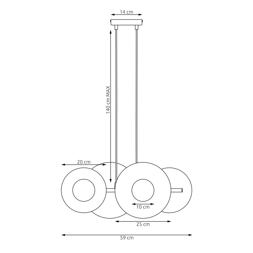 Pendel med sladd UMBRA 4xG9/8W/230V svart