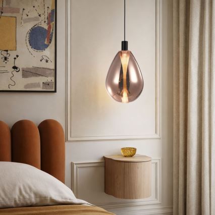 Pendel med vajer DENSO 1xG9/5W/230V Ø 20 cm koppar/svart