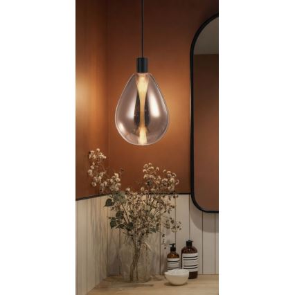 Pendel med vajer DENSO 1xG9/5W/230V Ø 20 cm koppar/svart