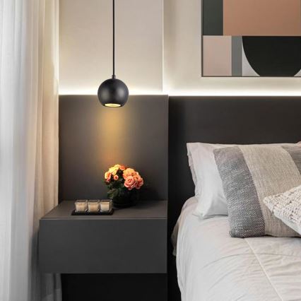 Pendel på kabel 1xGU10/10W/230V Ø 11 cm massiv/ask