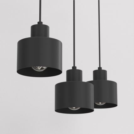Pendel på kabel PARKLA 3xE27/15W/230V svart
