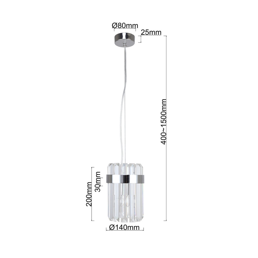 Pendel på kabel VETRO 1xE14/10W/230V, blank krom