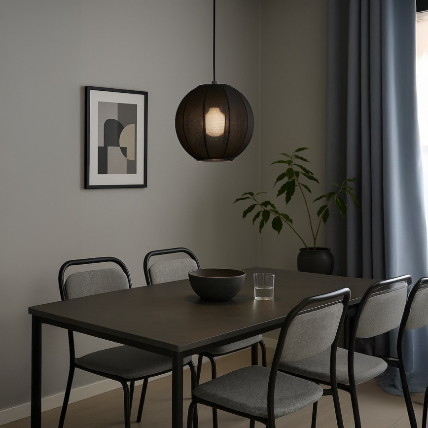 Pendel på sladd DANA 1xE27/15W/230V, Ø 25 cm, svart