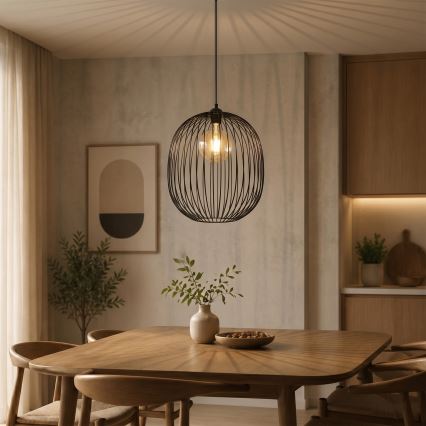 Pendel på sladd DESTELLO 1xE27/15W/230V Ø 32 cm svart