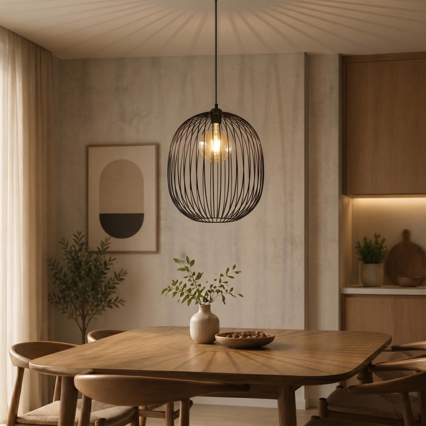 Pendel på sladd DESTELLO 1xE27/15W/230V Ø 32 cm svart