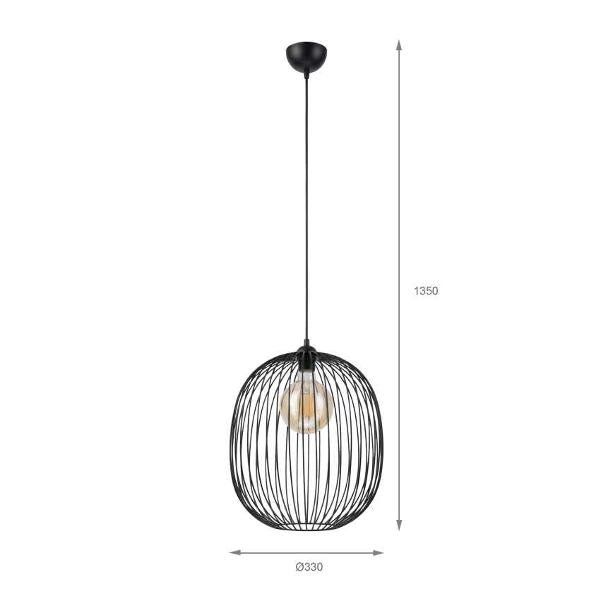 Pendel på sladd DESTELLO 1xE27/15W/230V Ø 32 cm svart