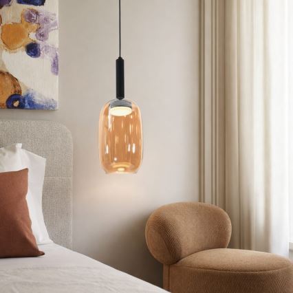 Pendel på vajer BUENO 1xGX53/9W/230V Ø 15 cm rökbrun