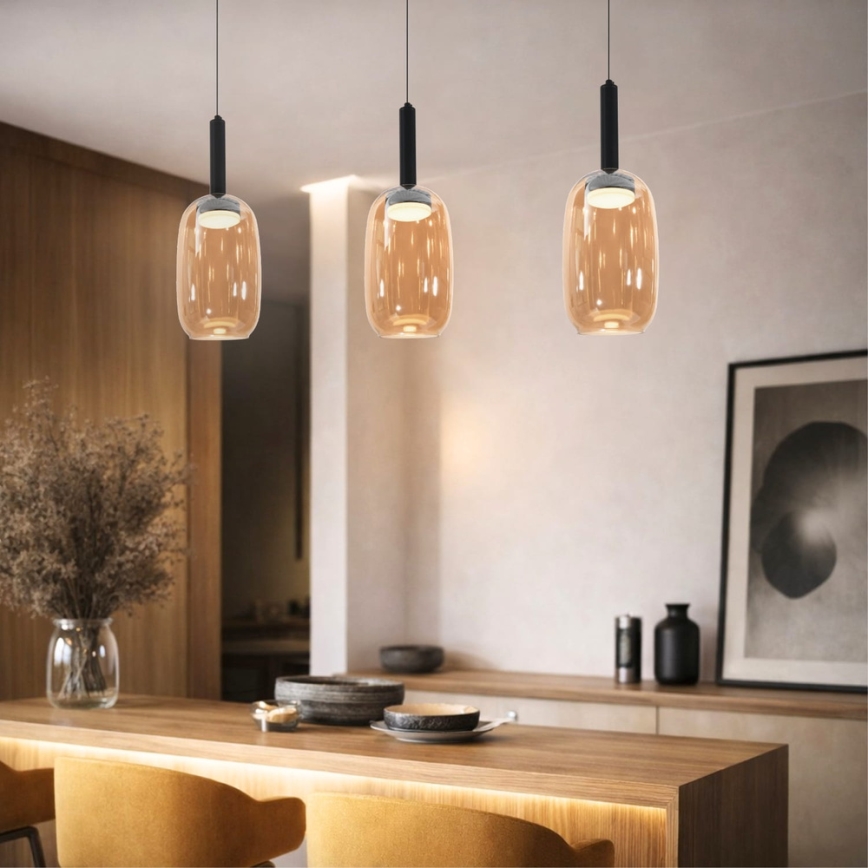 Pendel på vajer BUENO 1xGX53/9W/230V Ø 15 cm rökbrun