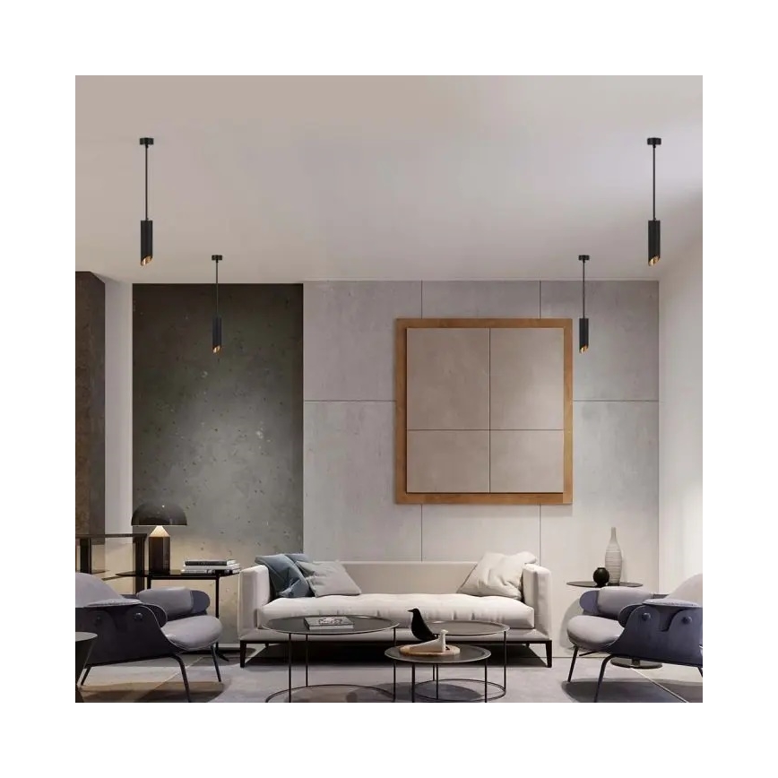 Pendelkrona 1xGU10/35W/230V 30 cm svart