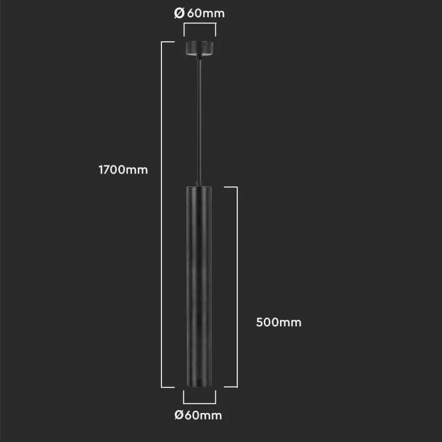 Pendelkrona 1xGU10/35W/230V 50 cm svart