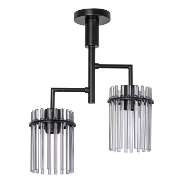 Pendelkrona 2xE27/60W/230V svart/rökig
