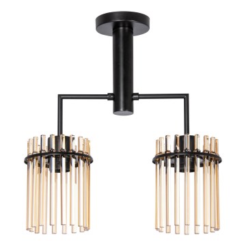 Pendelkrona 2xE27/60W/230V svart/rökig