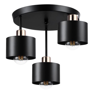 Pendelkrona 3xE27/35W/230V diameter 30 cm svart/guld