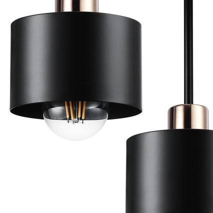 Pendelkrona 3xE27/35W/230V diameter 30 cm svart/guld