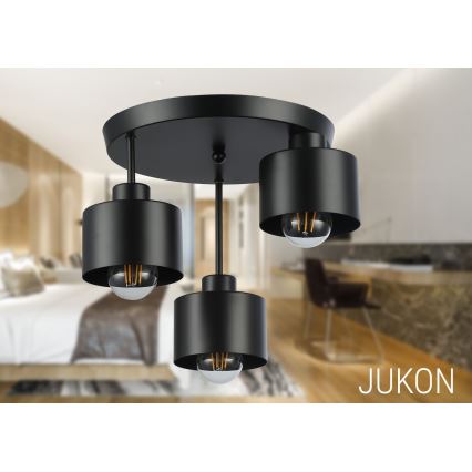 Pendelkrona 3xE27/35W/230V diameter 30 cm svart