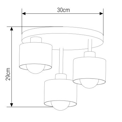 Pendelkrona 3xE27/35W/230V diameter 30 cm svart