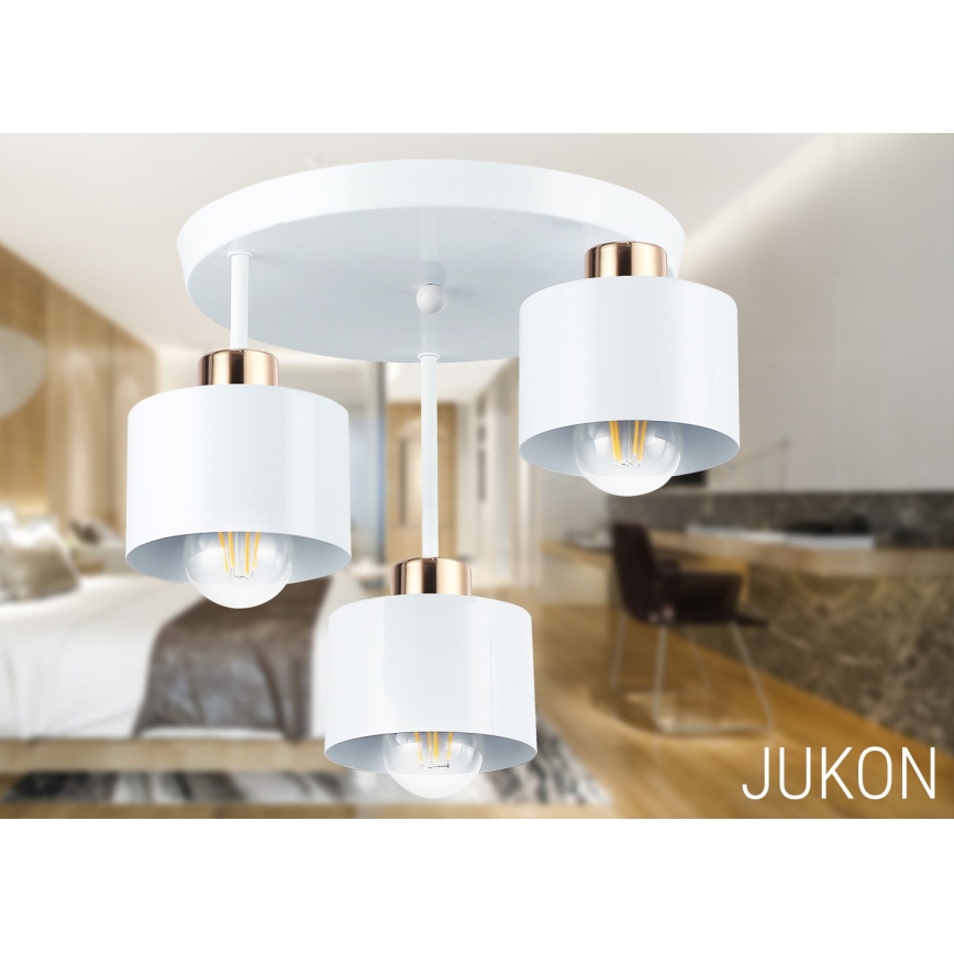 Pendelkrona 3xE27/35W/230V diameter 30 cm vit/guld