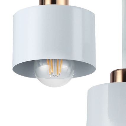 Pendelkrona 3xE27/35W/230V diameter 30 cm vit/guld
