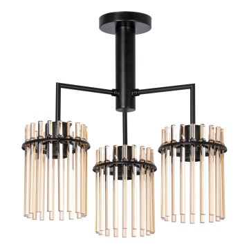 Pendelkrona 3xE27/60W/230V svart/beige