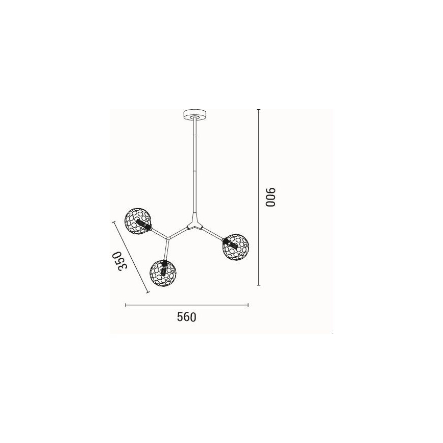Pendelkrona 3xG9/15W/230V grå