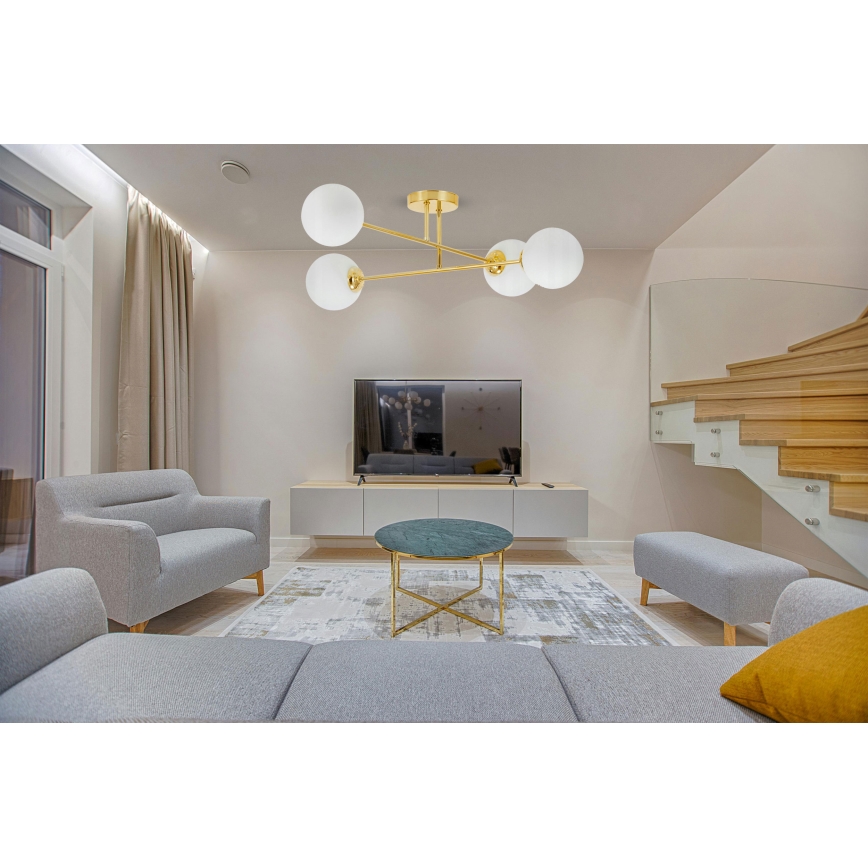 Pendelkrona 4xE27/35W/230V diameter 70 cm guld