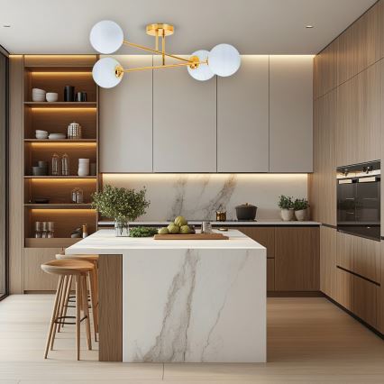 Pendelkrona 4xE27/35W/230V diameter 70 cm guld