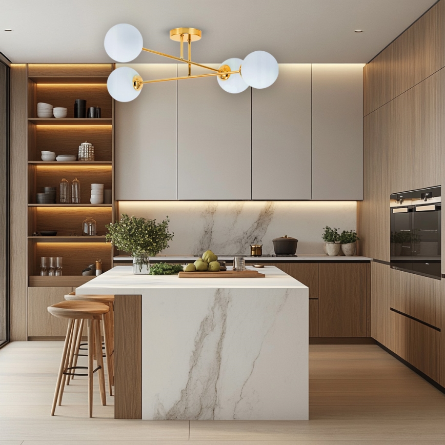 Pendelkrona 4xE27/35W/230V diameter 70 cm guld