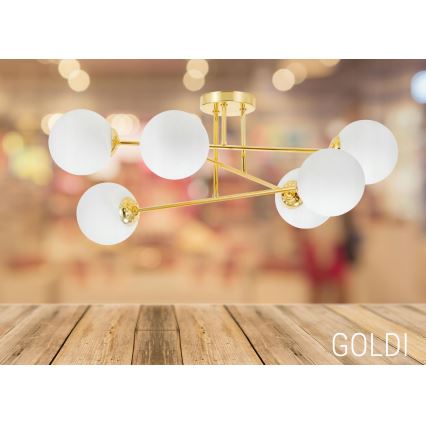 Pendelkrona 6xE27/35W/230V diameter 80 cm guld