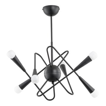 Pendelkrona APPER 6xE14/10W/230V svart