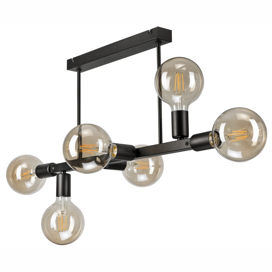 Pendelkrona ASTRID 6xE27/60W/230V svart