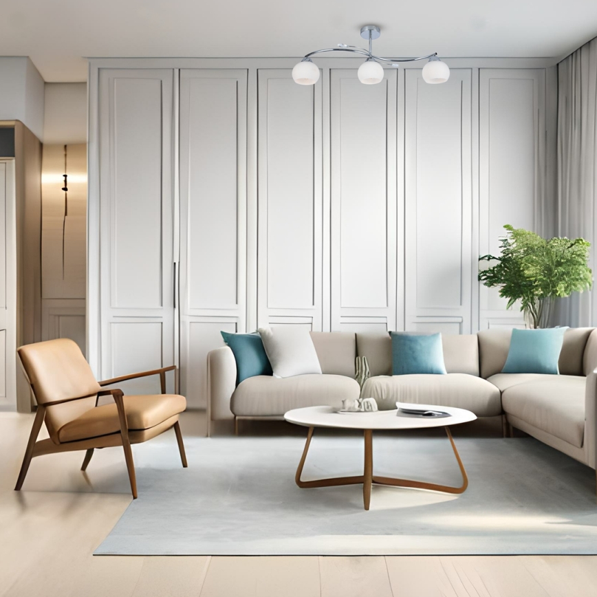 Pendelkrona CONNOR 3xE27/15W/230V skinande krom/vit