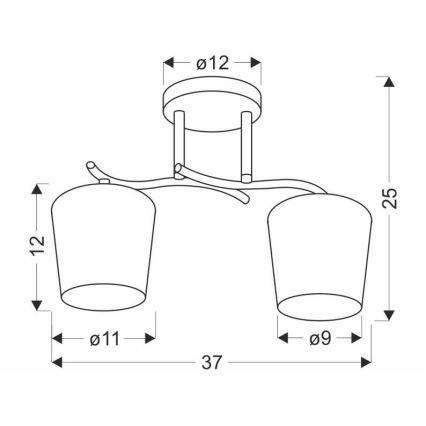 Pendelkrona ESNYR 2xE27/40W/230V svart/vit