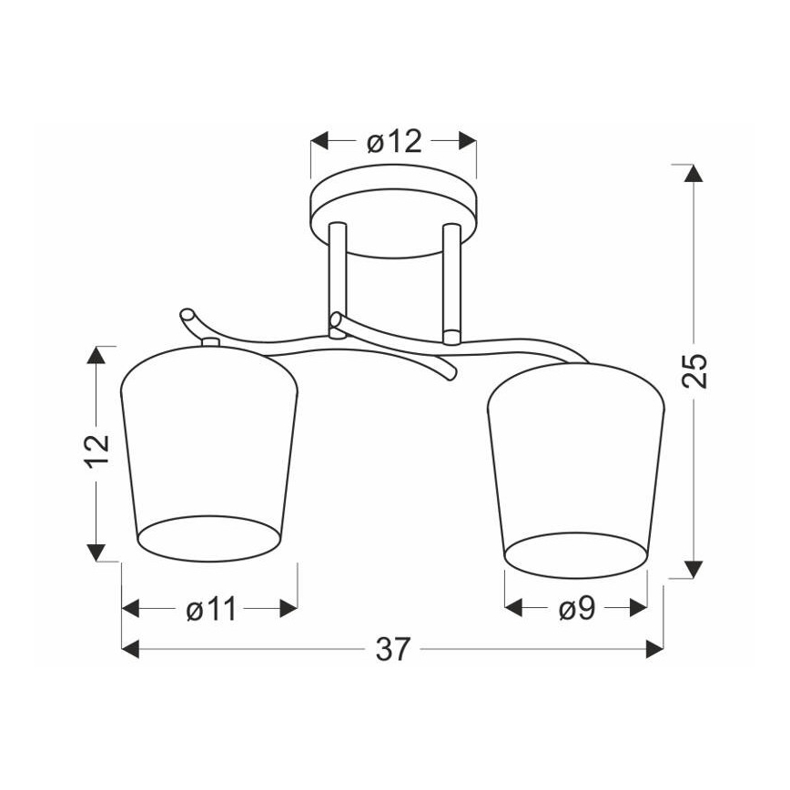 Pendelkrona ESNYR 2xE27/40W/230V svart/vit