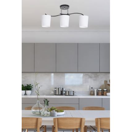 Pendelkrona ESNYR 3xE27/40W/230V svart/vit