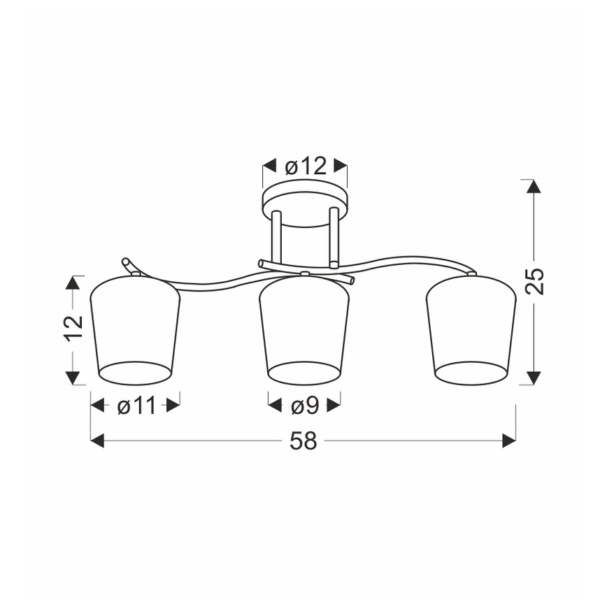 Pendelkrona ESNYR 3xE27/40W/230V svart/vit