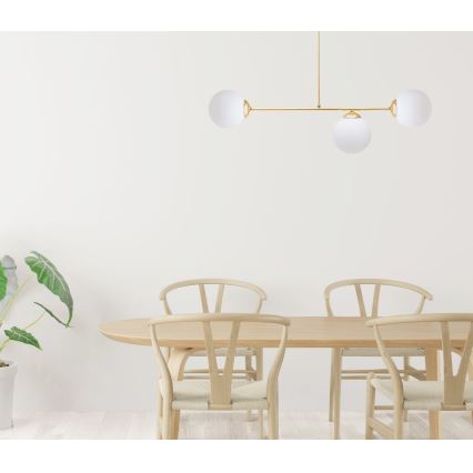 Pendelkrona FIRA 3xE27/60W/230V guld