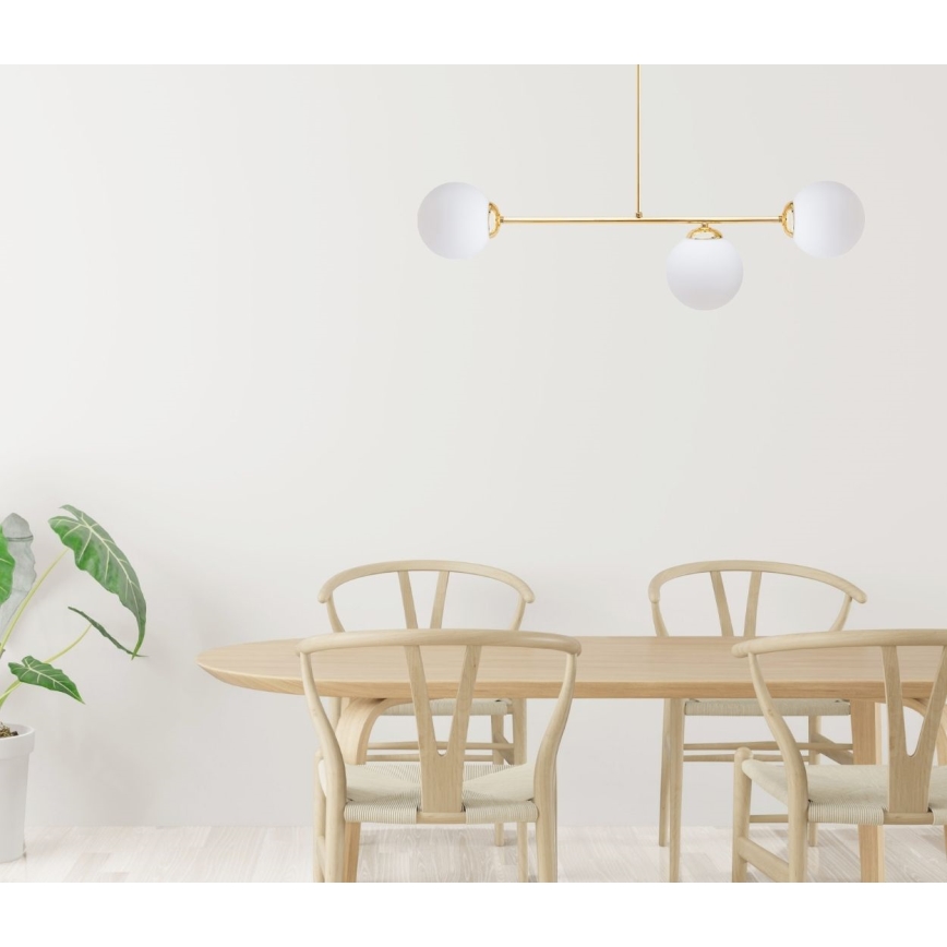 Pendelkrona FIRA 3xE27/60W/230V guld