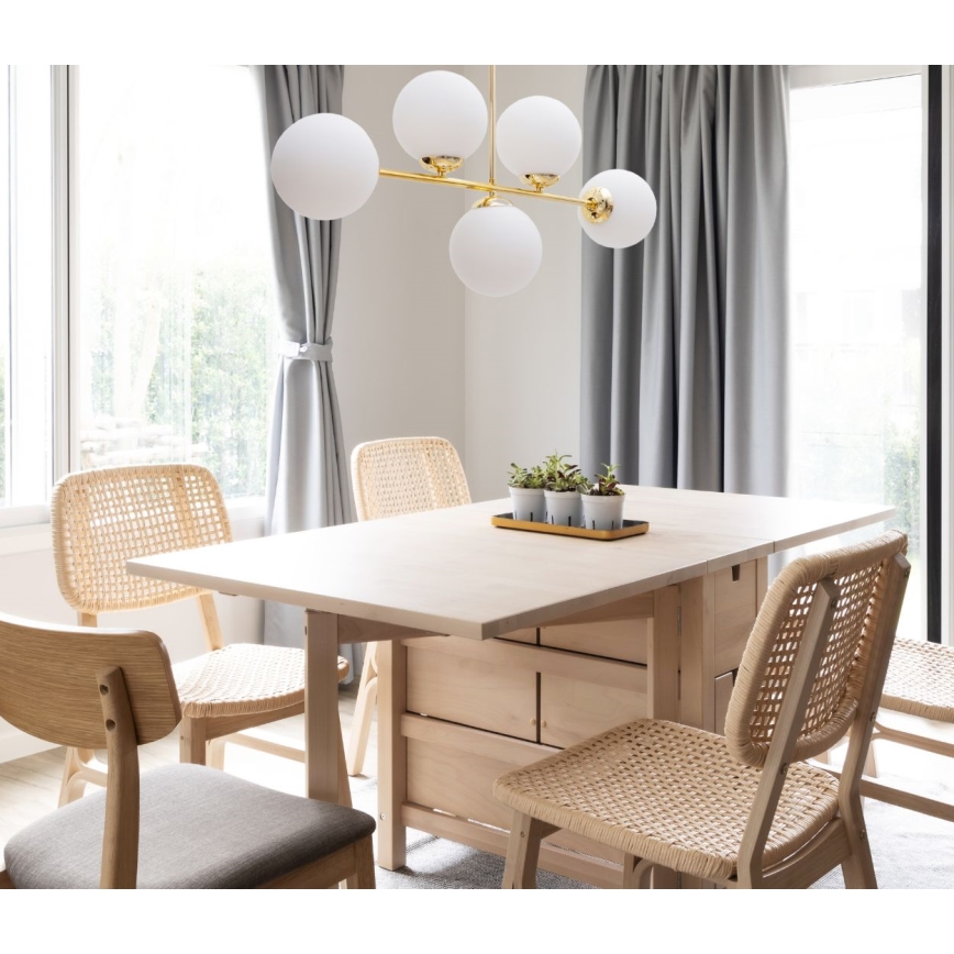 Pendelkrona FIRA 5xE27/60W/230V guld