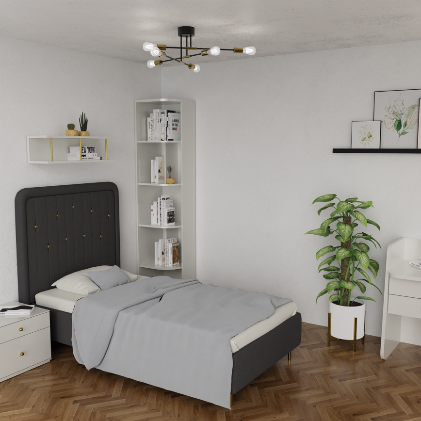 Pendelkrona FLAME 6xE27/60W/230V svart/gyllene