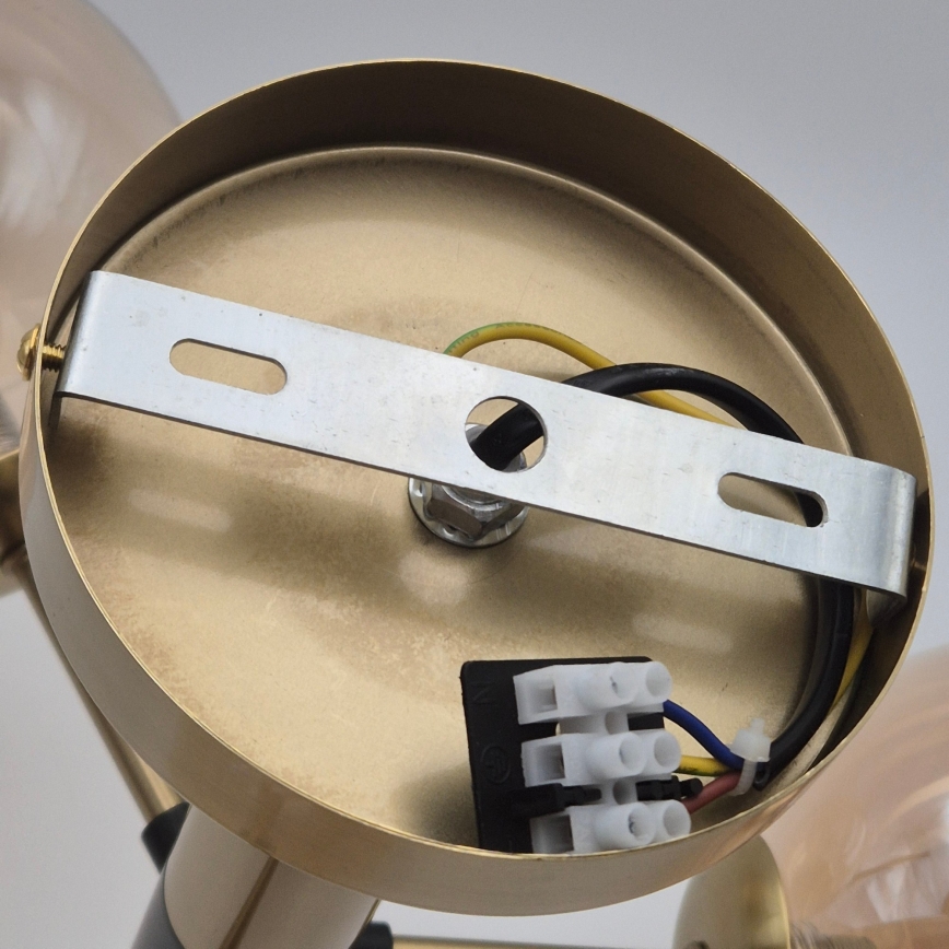 Pendelkrona GEORGIA 7xE14/5W/230V guld/rökig beige